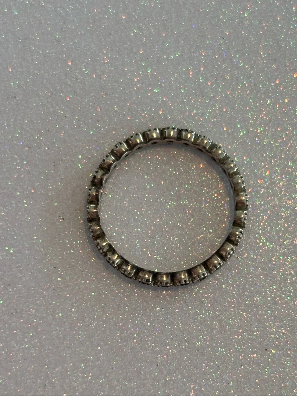 Sterling Silver CZ Round Cut Band